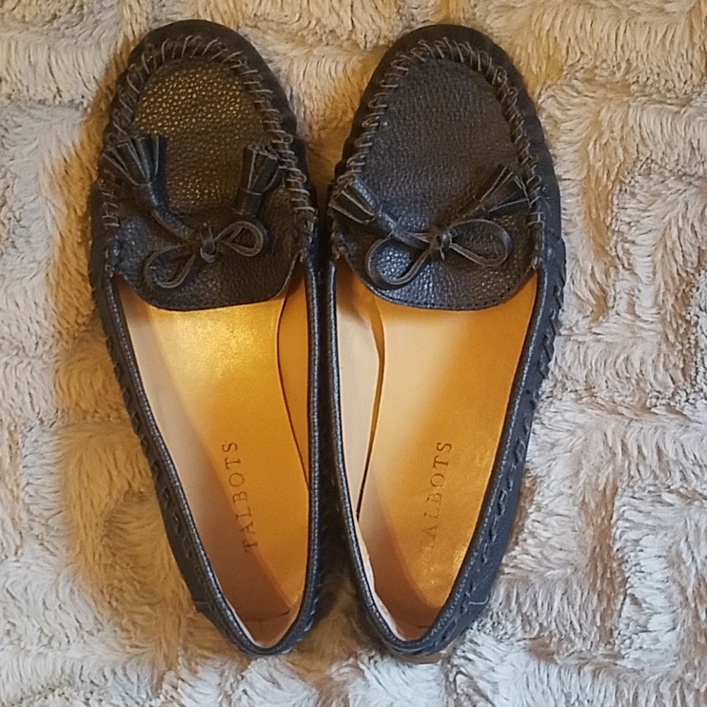 Talbots Navy Leather Loafers